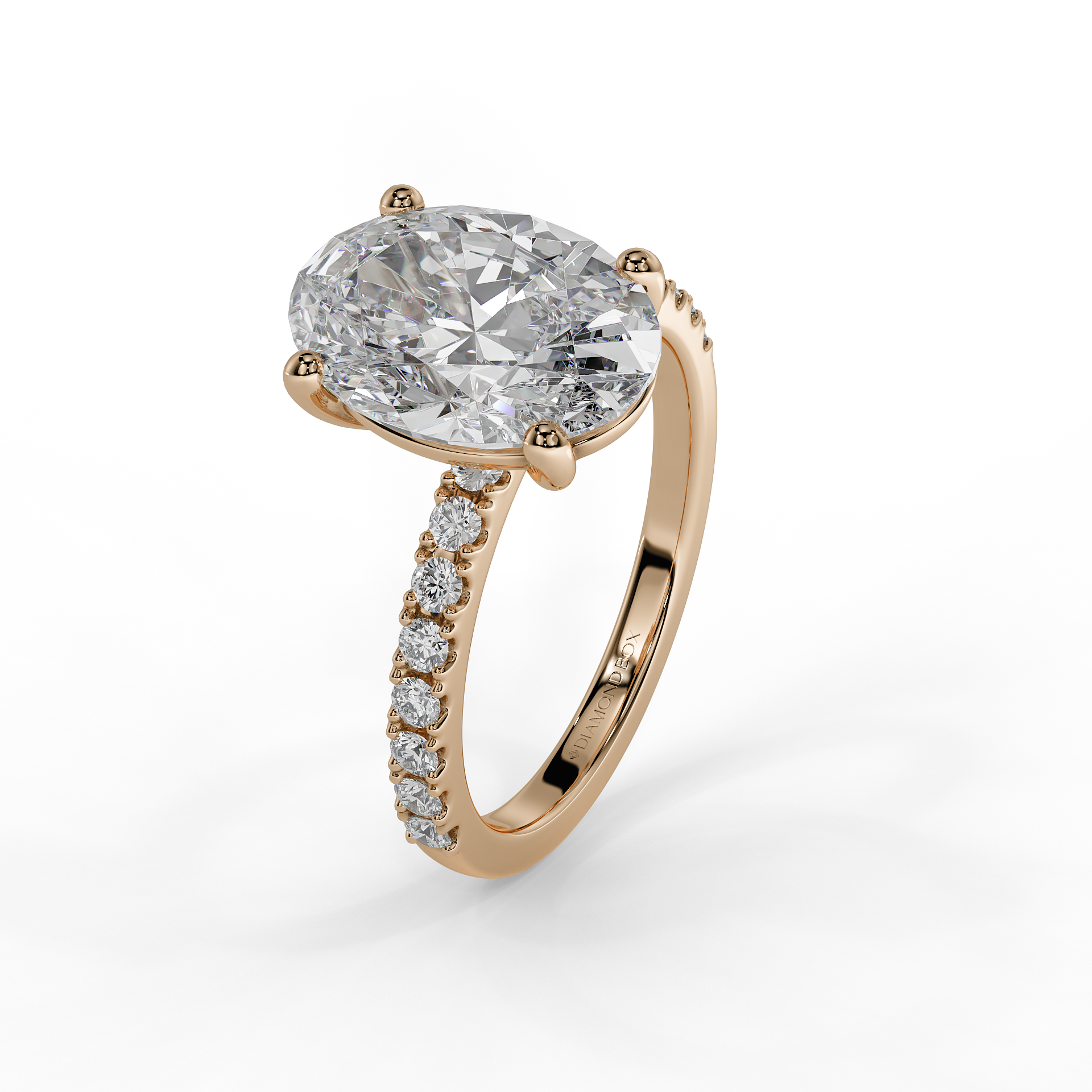 9ct White Gold Lab Grown Diamond Engagement Ring - 2ct Oval accented