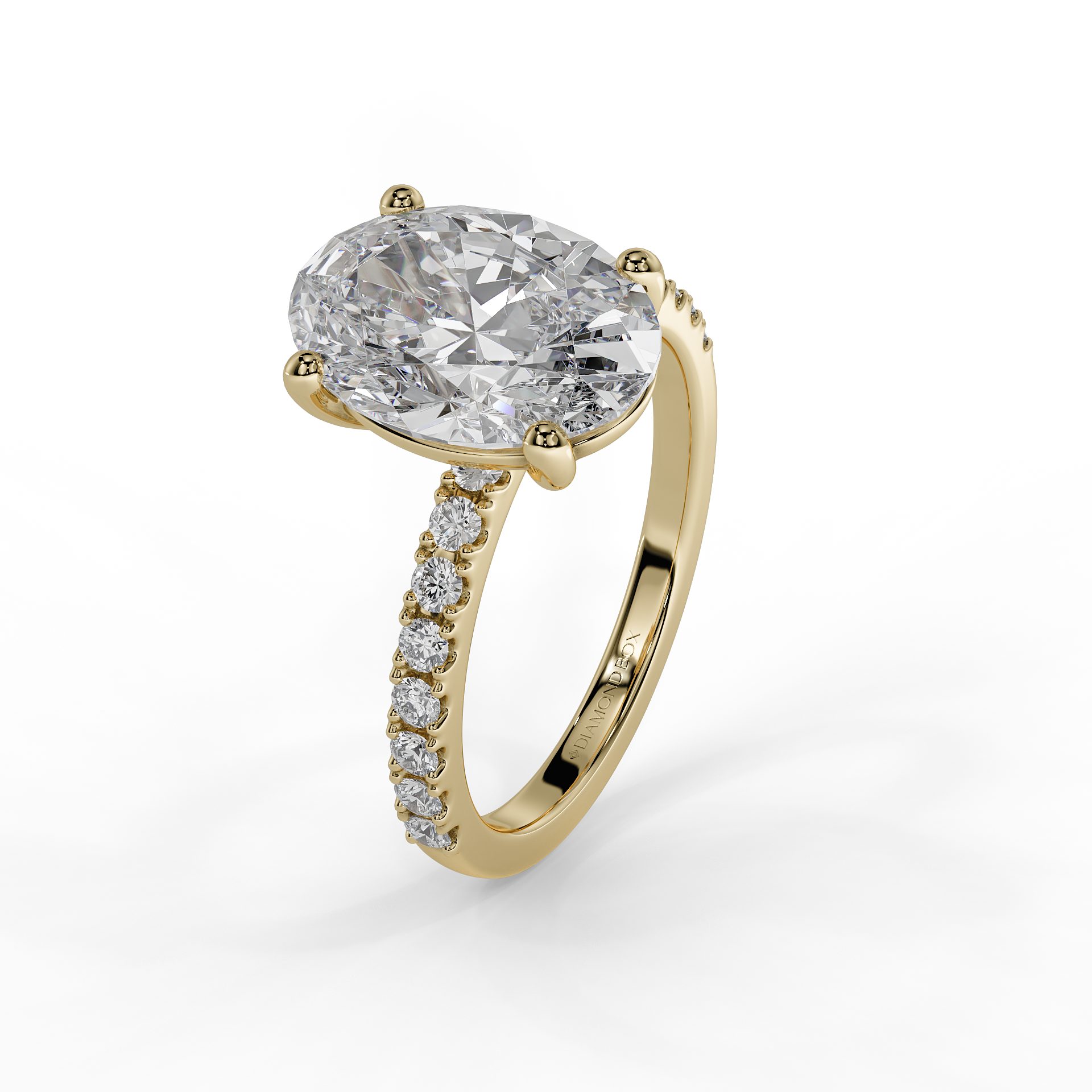 9ct White Gold Lab Grown Diamond Engagement Ring - 2ct Oval accented