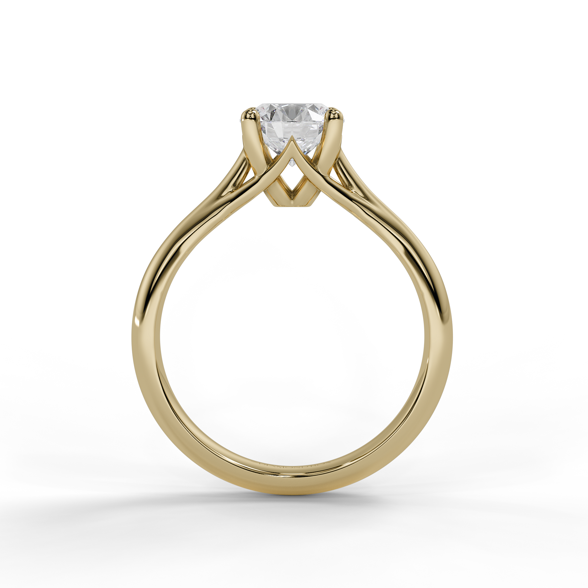 9ct White Gold  Round Solitaire Lab Grown Engagement Ring - 1ct