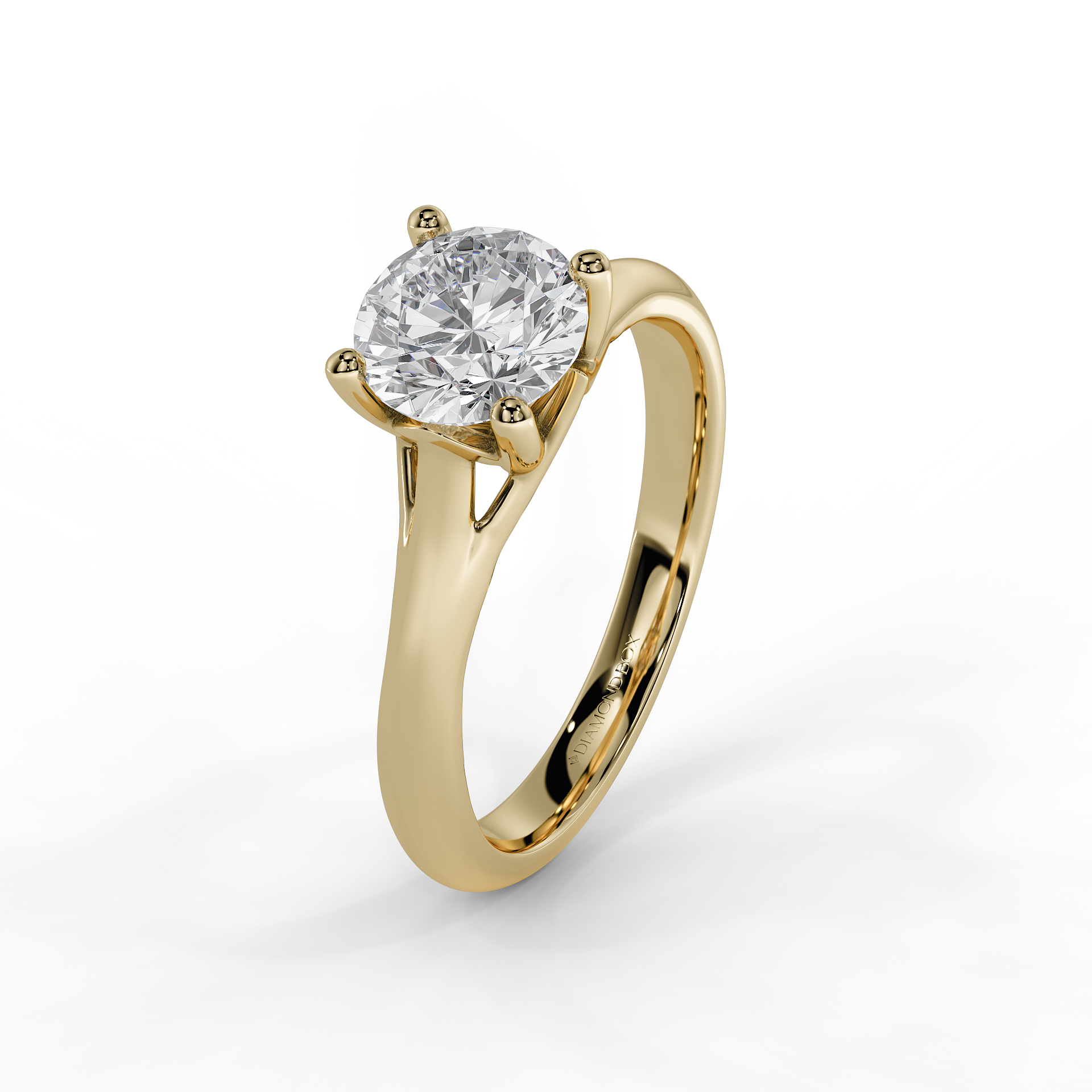 9ct White Gold  Round Solitaire Lab Grown Engagement Ring - 1ct