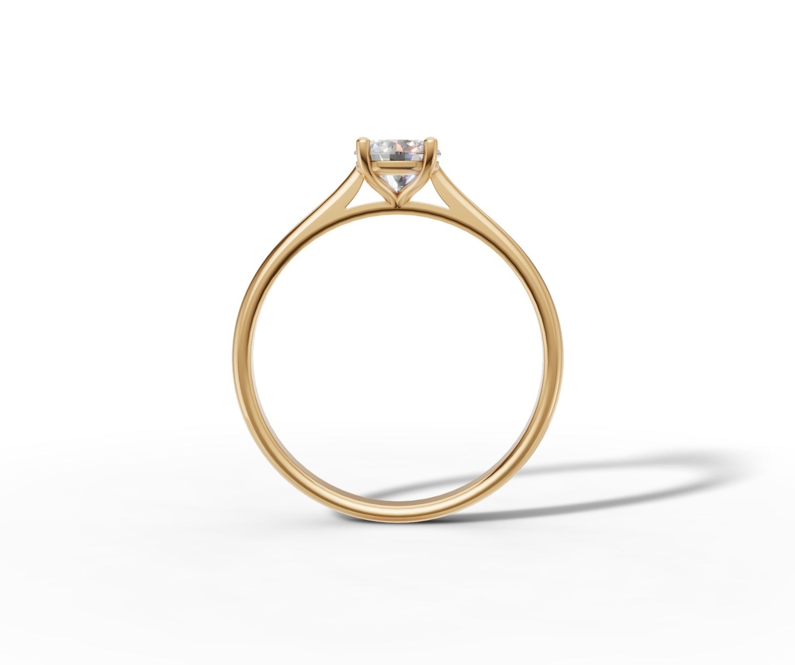 9ct Gold 1ct Round Cut Lab-Grown Diamond Engagement Ring
