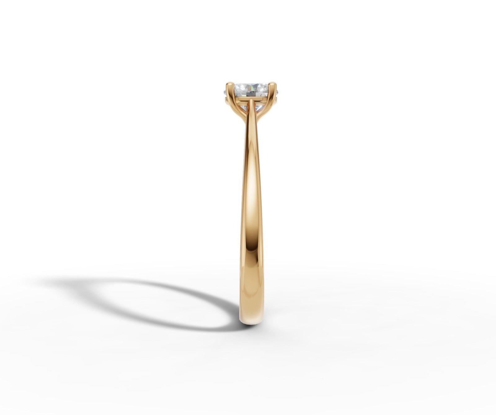 9ct Gold 1ct Round Cut Lab-Grown Diamond Engagement Ring