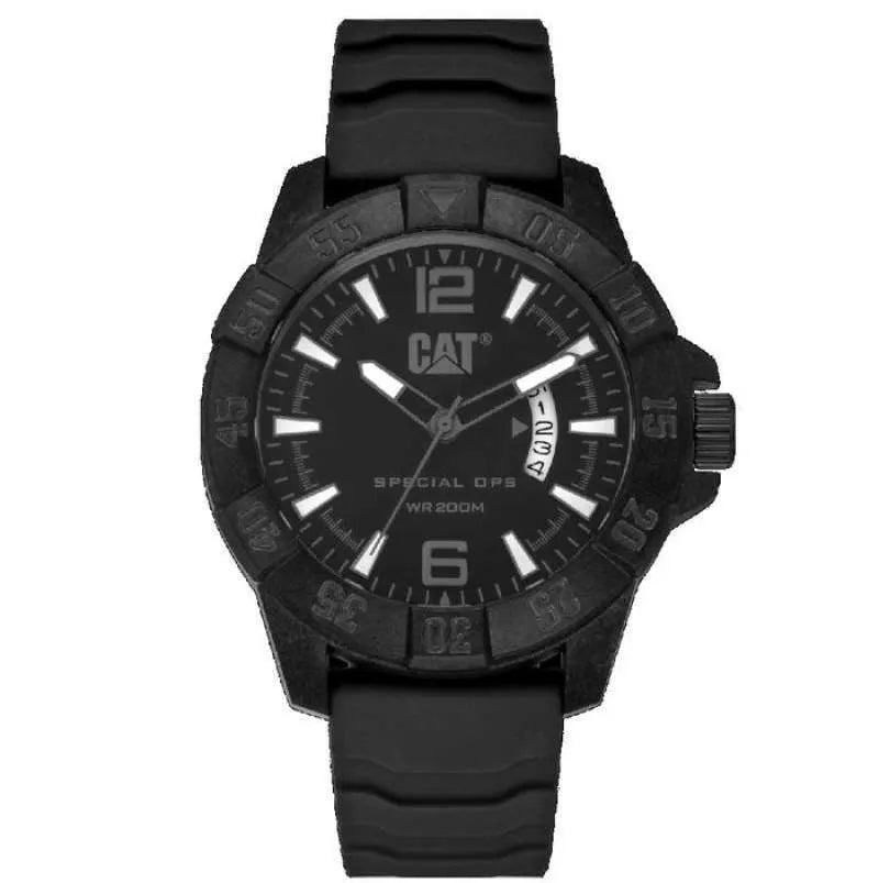 CAT Special Ops Men's Black Watch with Black Silicone Strap - KA.121.21.131