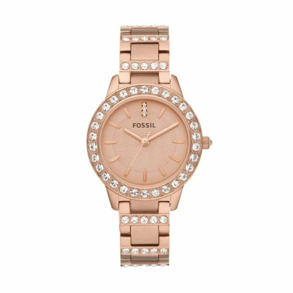 Fossil Women's Jesse Rose Gold Round Stainless Steel Watch - ES3020