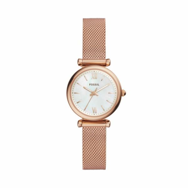 Fossil Women's Carlie Rose Gold Round Stainless Steel Watch - ES4433
