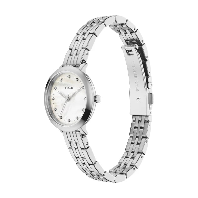 FOSSIL Jacqueline White Dial and Steel Bracelet Women's Watch - ES5499