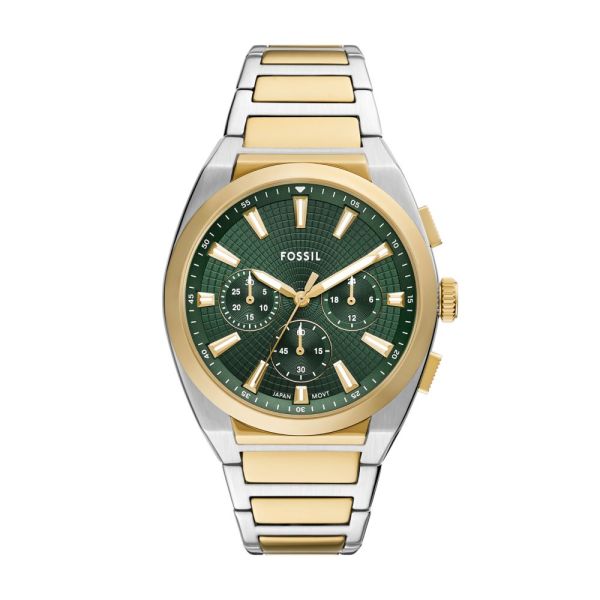 ossil Men's Everett Chronograph, Two-Tone Stainless Steel Watch - FS6106