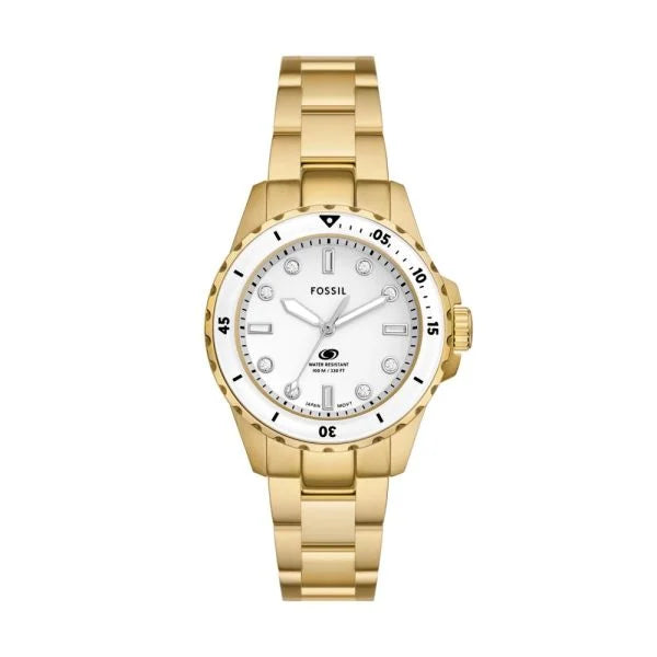 Fossil Women's Fossil Blue Dive Gold-Tone Stainless Steel Watch - ES5350