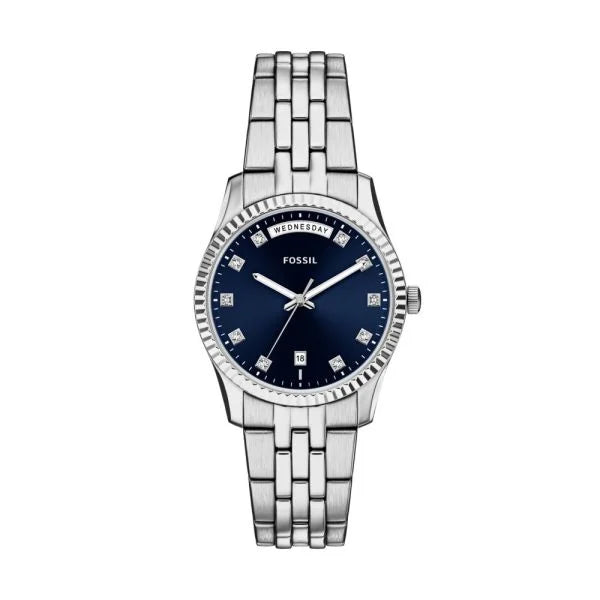 Fossil Women's Scarlette Three-Hand Day-Date Stainless Steel Watch - ES5457