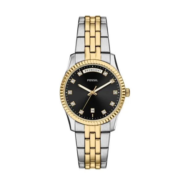 Fossil Women's Scarlette Three-Hand Day-Date Two-Tone Stainless Steel Watch - ES5458