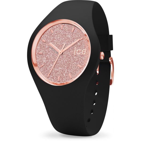 ICE glitter - Black Rose Gold Ladies Watch - 001353