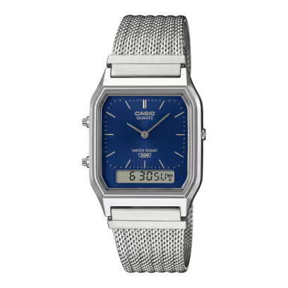 Casio Vintage Navy Dial Mesh Bracelet Watch -AQ-230EM-2ADF