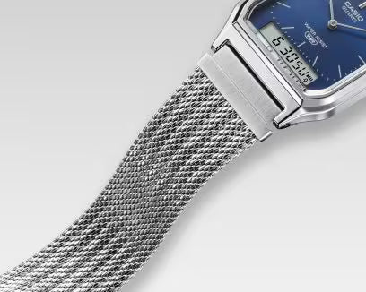 Casio Vintage Navy Dial Mesh Bracelet Watch -AQ-230EM-2ADF