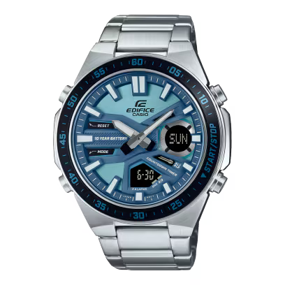 Casio Edifice ANADIGI Blue Dial Stainless Steel Watch - EFV-C110D-2BDF