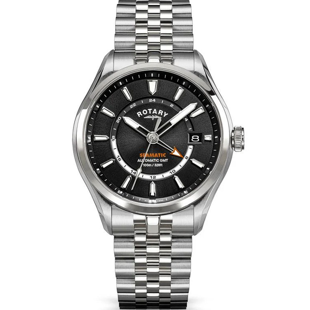 Rotary Seamatic Black Dial  40mm Men's Watch - RGB10037/04