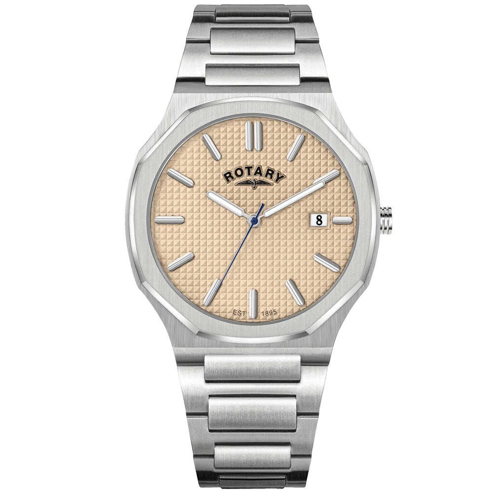 Rotary Heritage Gents Slim Champagne Dial Steel Watch -  RGB10019/31