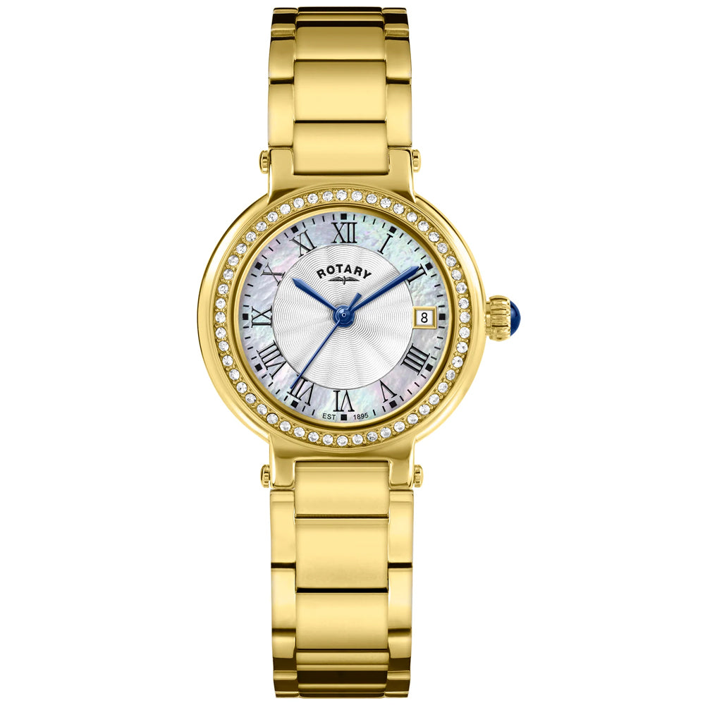Rotary Heritage Mother of Pearl Inlay Gold Stainless Steel Watch - RLB10008/07