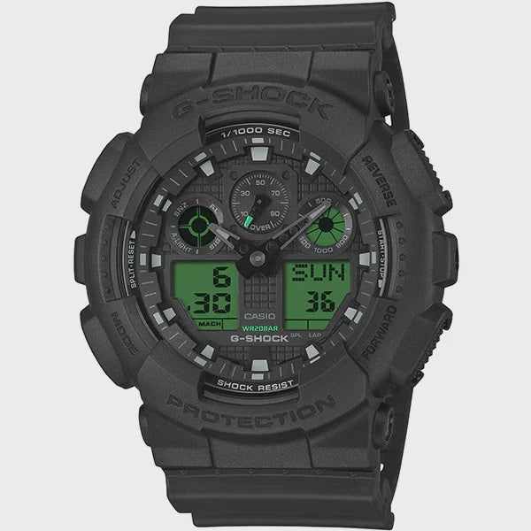 Casio G-Shock Analog-Digital Black Watch - GA-100BEG-1ADR