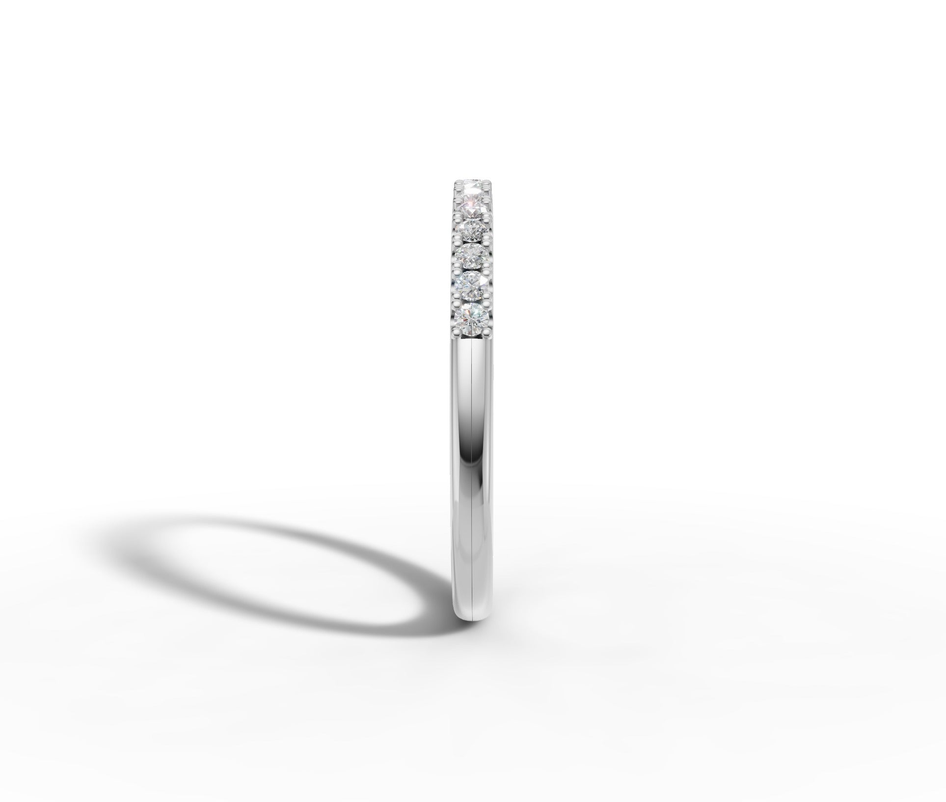 9ct White Gold Ladies Moissanite Half Eternity Band Band | 0,30ct
