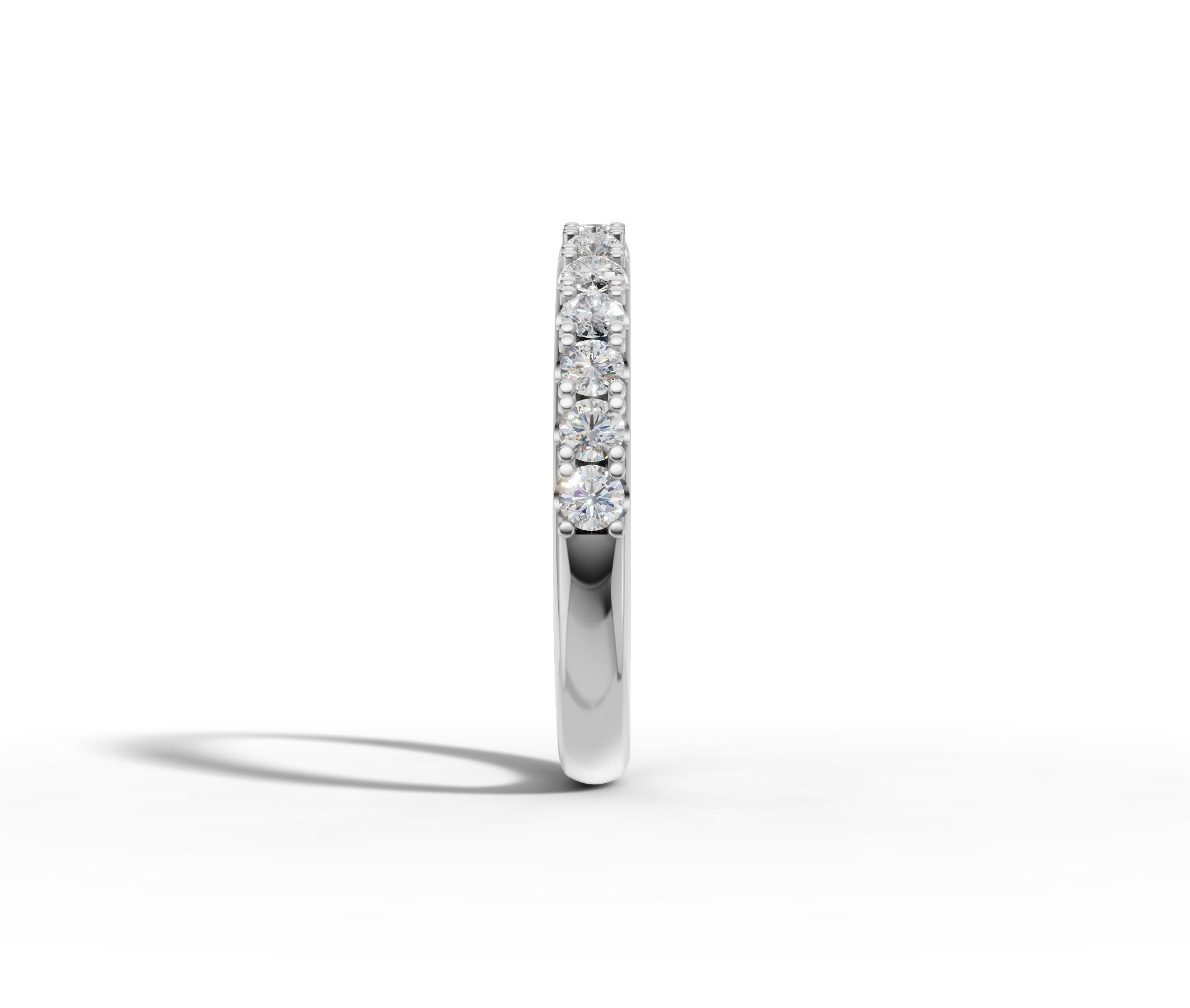 9ct White Gold Ladies Moissanite Wedding Band Band | 0,45ct