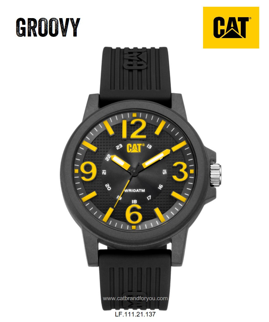 Caterpillar Watches Groovy Black / Yellow Gents Watch - LF.111.21.137