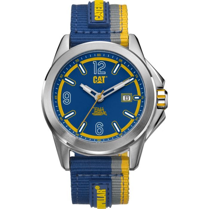 Caterpillar Twist up 3HD Watch Blue/White with Nylon Strap - YU.141.66.632