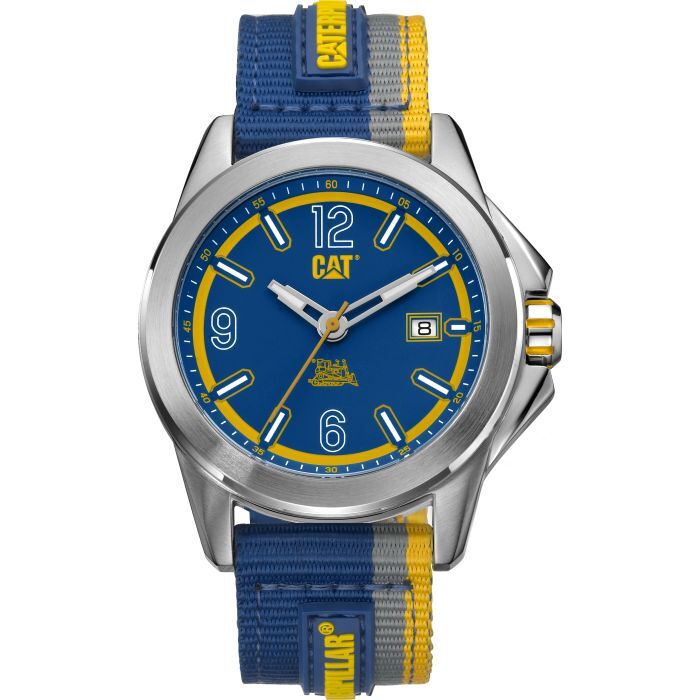 CAT Twist up 3HD Watch Blue/White with Nylon Strap - YU.141.66.632