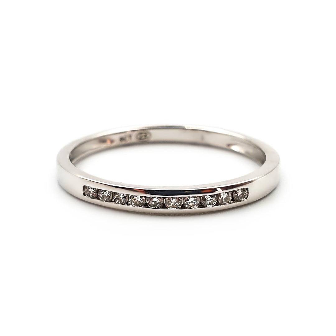 9ct White Gold Ladies Channel Set Diamond Band | 0,10ct The_Diamond_box_South_Africa