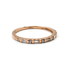 9ct Rose Gold Ladies Diamond Wedding Band