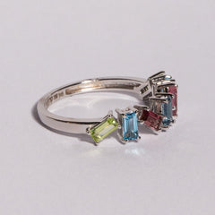 9ct White Gold Ladies Semi-Precious Ring