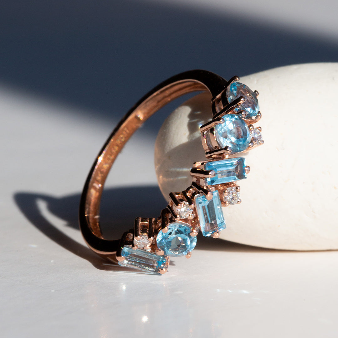 9ct Rose Gold Ladies Topaz and Diamond Band The_Diamond_box_South_Africa