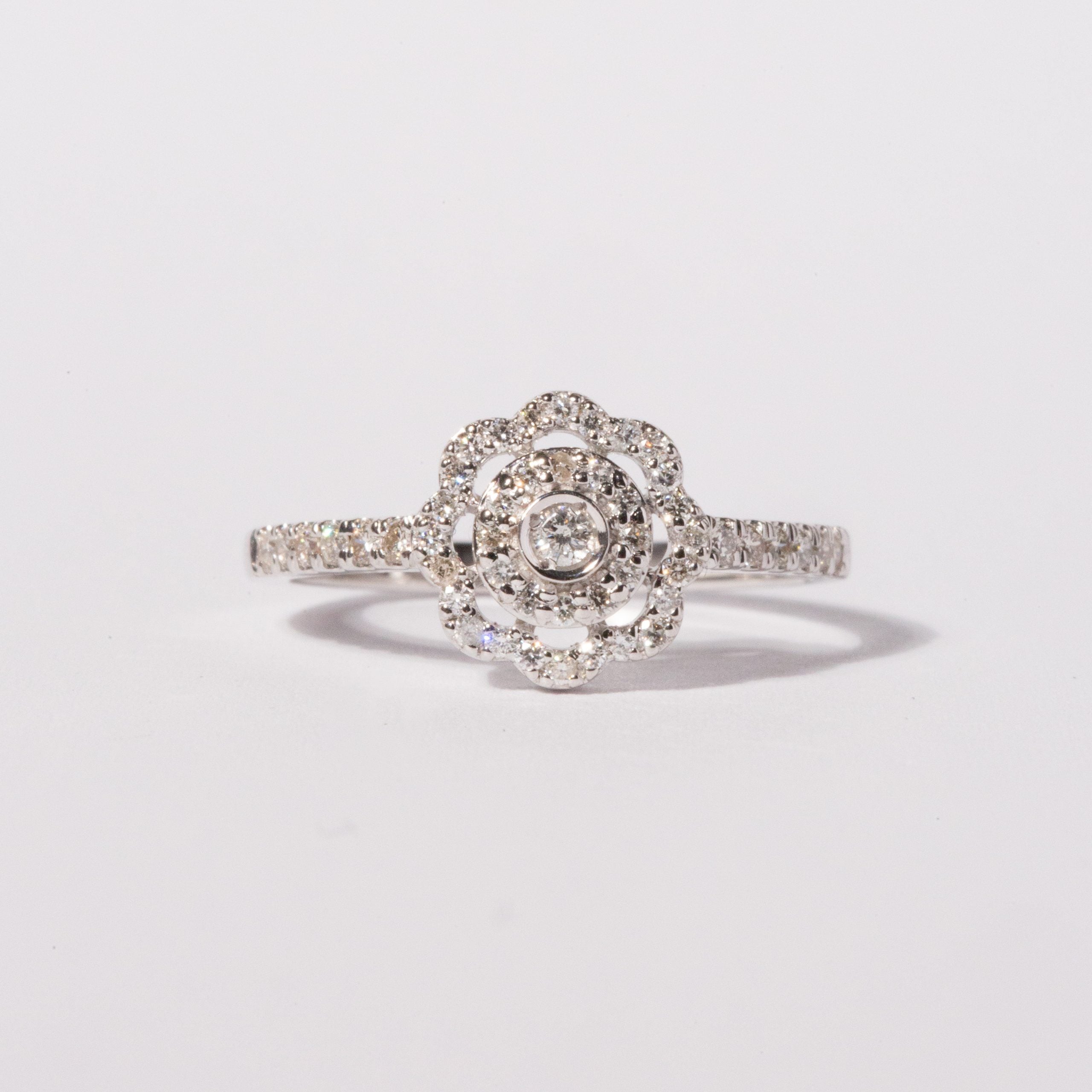 9ct White Gold Ladies Diamond Cluster Engagement Ring - 1102713 The_Diamond_box_South_Africa