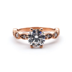 9ct Rose Gold Ladies 1,00ct Moissanite Solitaire Engagement Ring