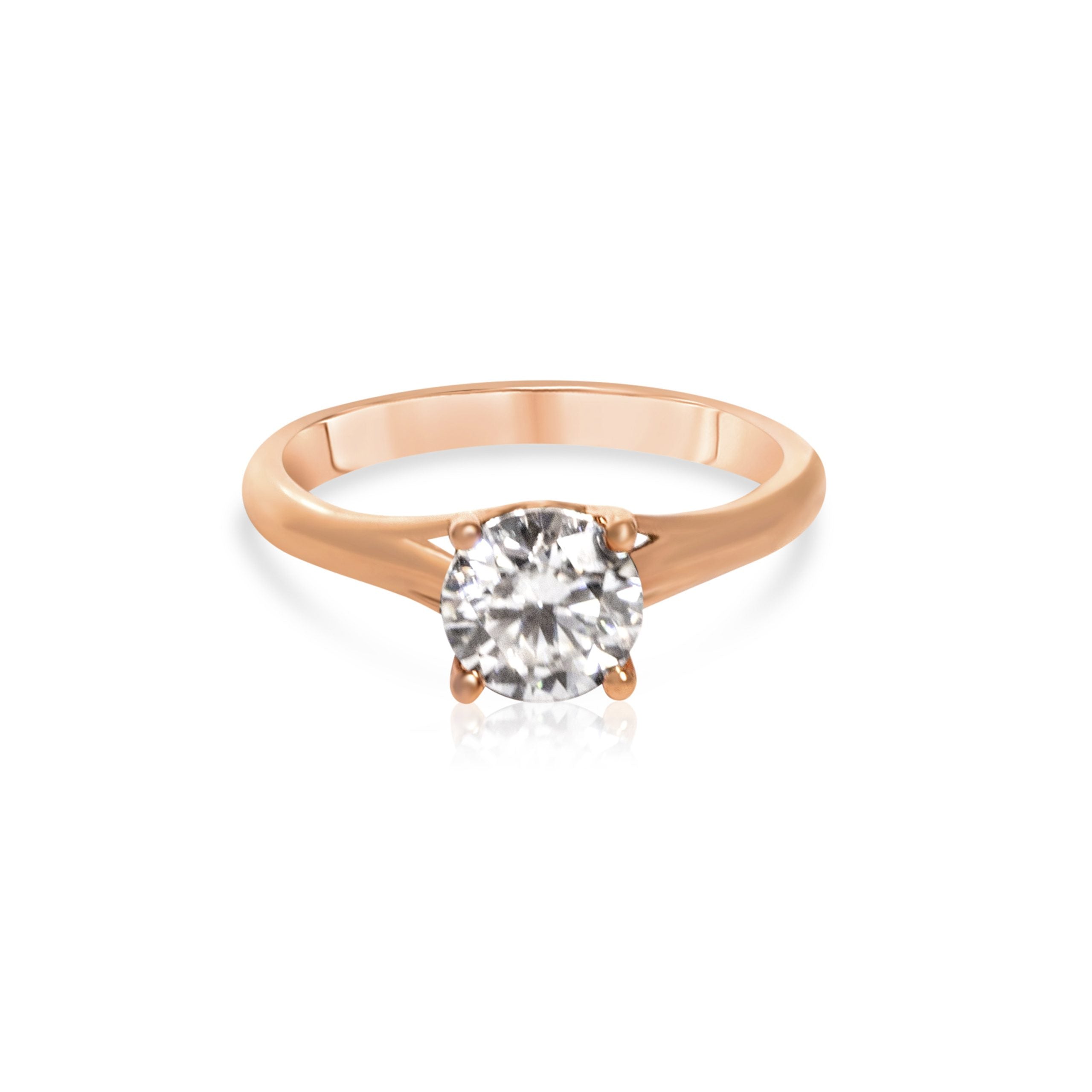 9ct Rose Gold Ladies Solitaire 0,50 Moissanite Engagement Ring - 1200186 The_Diamond_box_South_Africa