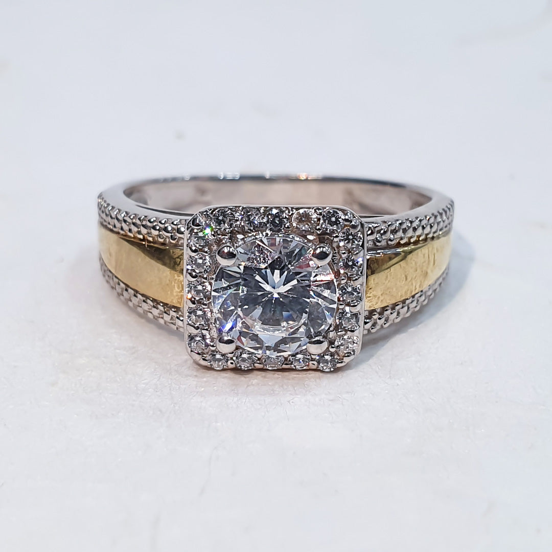 9ct Yellow and Sterling Silver Gold Ladies Ring The_Diamond_box_South_Africa
