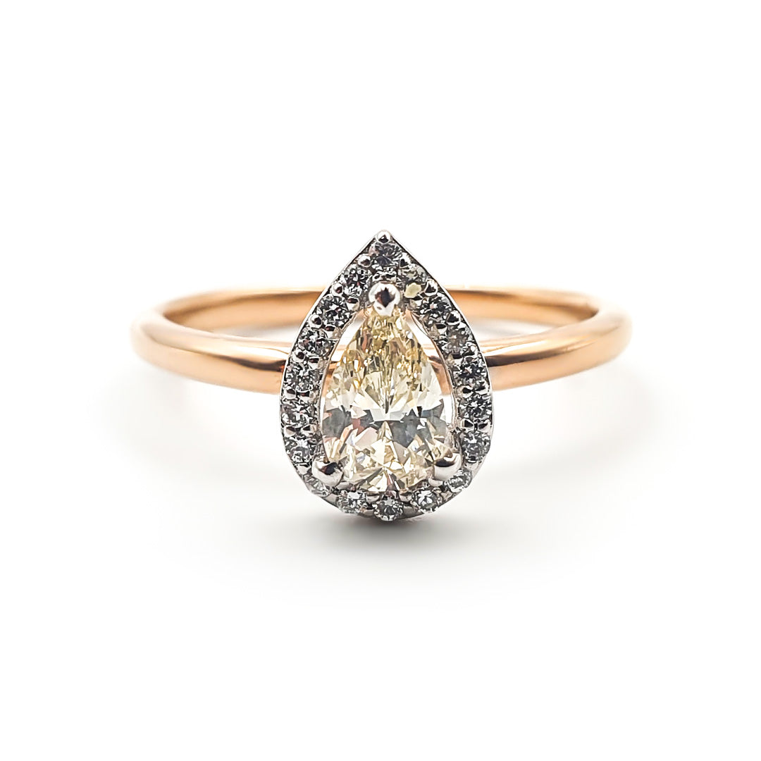 18ct Rose Gold Ladies Diamond Halo Engagement Ring The_Diamond_box_South_Africa