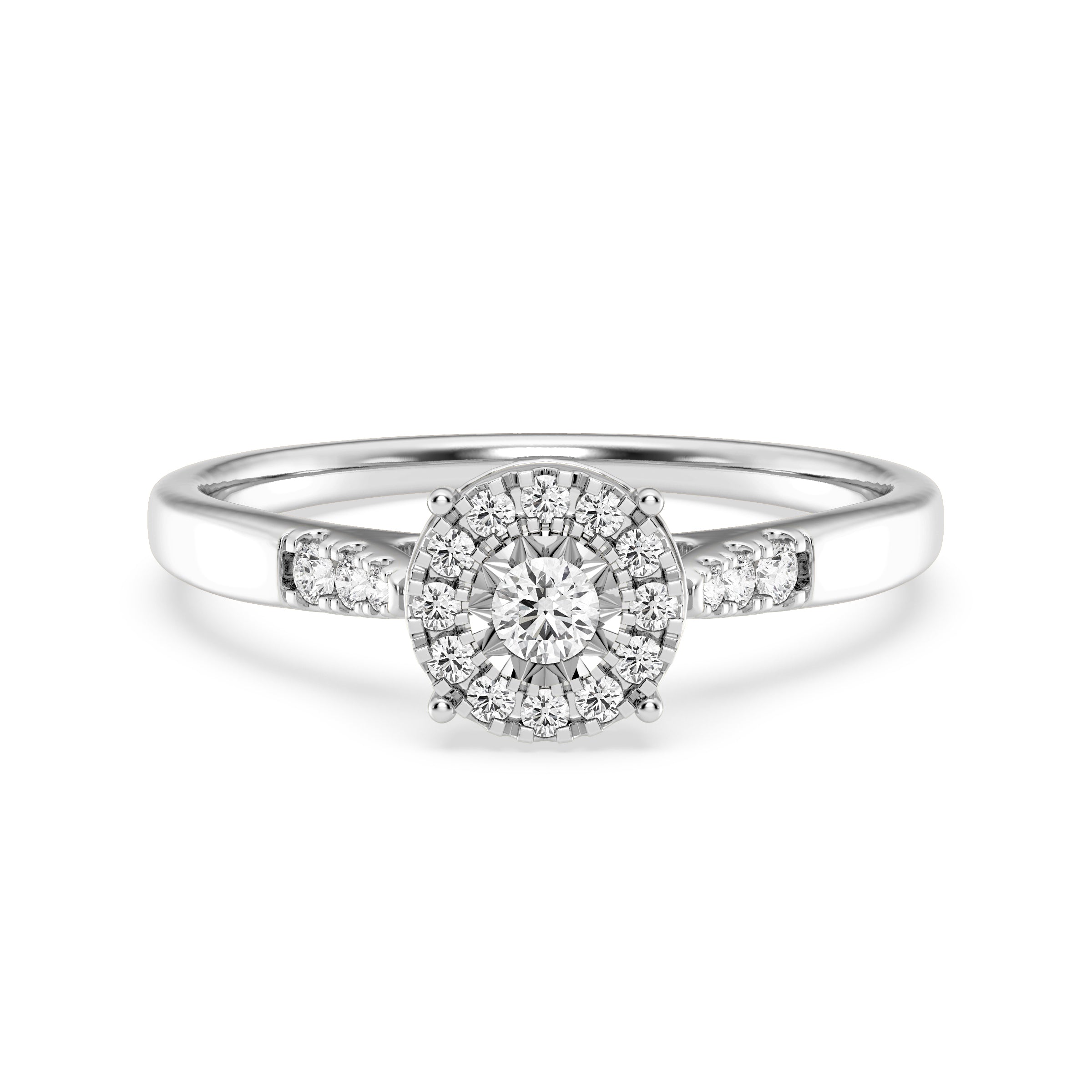 9ct White Gold Ladies Diamond Cluster Engagement Ring -  604JWR - WG-1 The_Diamond_box_South_Africa