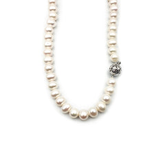 Sterling Silver Ladies Pearl Neckpiece with Clasp