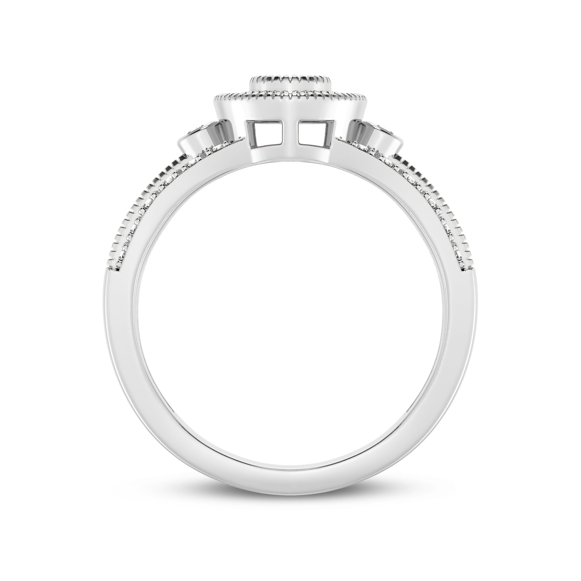 9ct Rose Gold Ladies Diamond Cluster Engagement Ring - 639JWR - WG