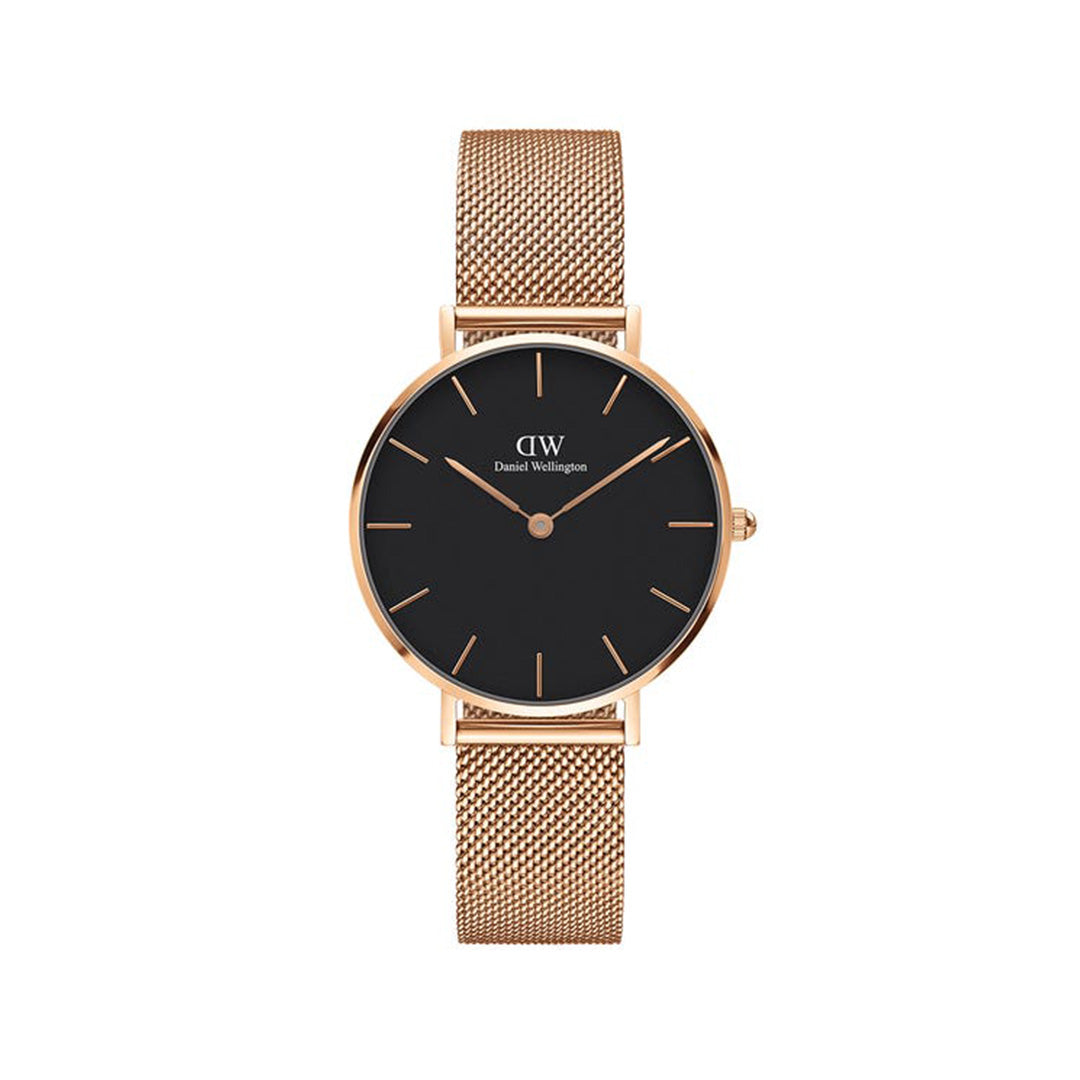 Daniel Wellington Petite Melrose Watch (Rose &amp; Black) 32mm- DW00100161