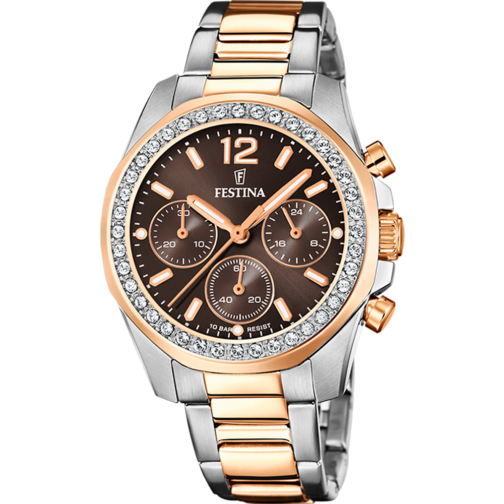 Festina Boyfriend Chronograph T/T   Ladies Watch -  F20608/1