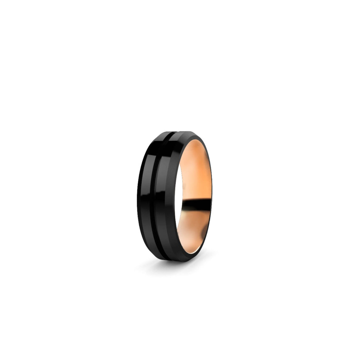 Legend Tungsten Carbide Grey & Rose Single Grooved Band
