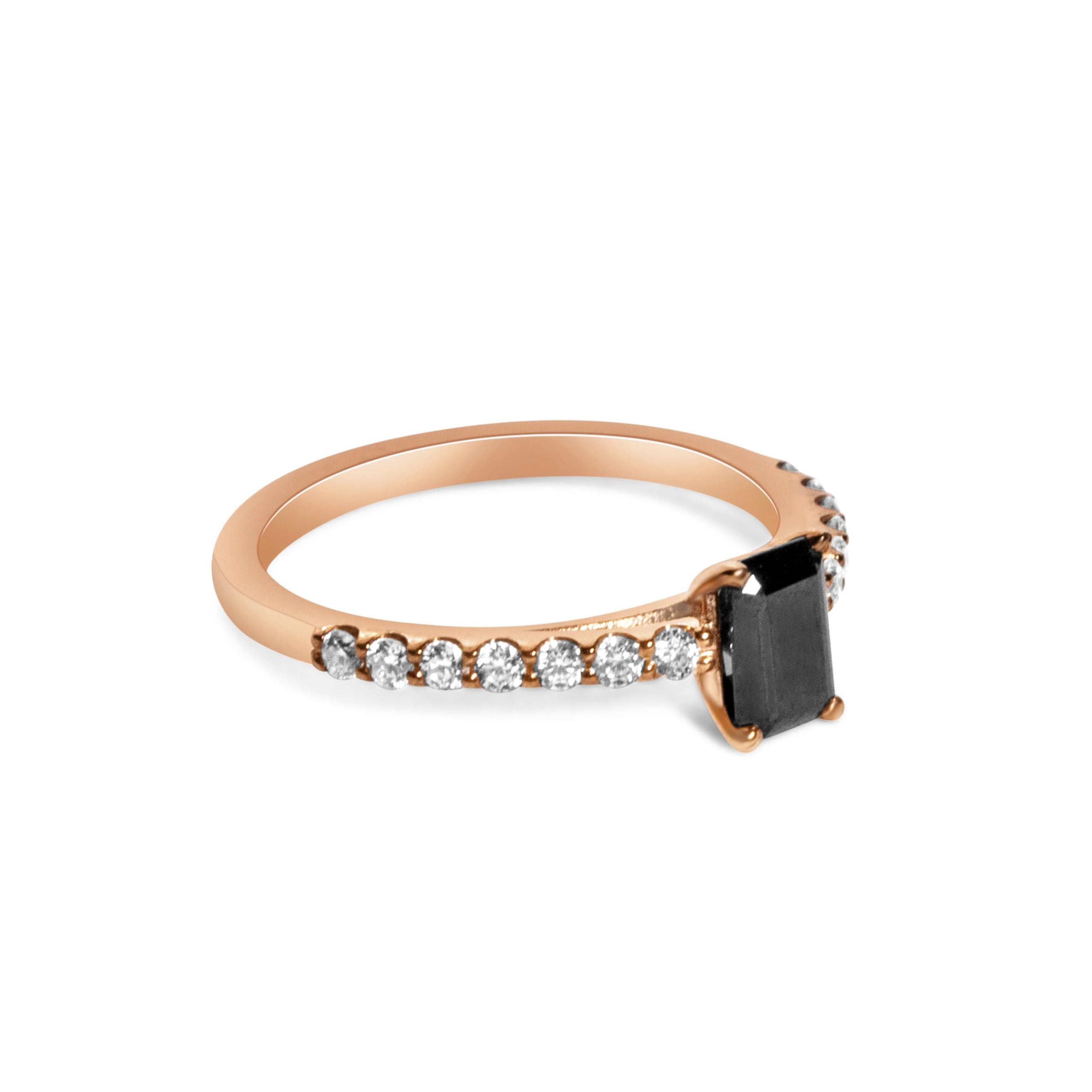 9ct Rose Gold Ladies 0.50ct Black Moissanite ring - 1200144 The_Diamond_box_South_Africa