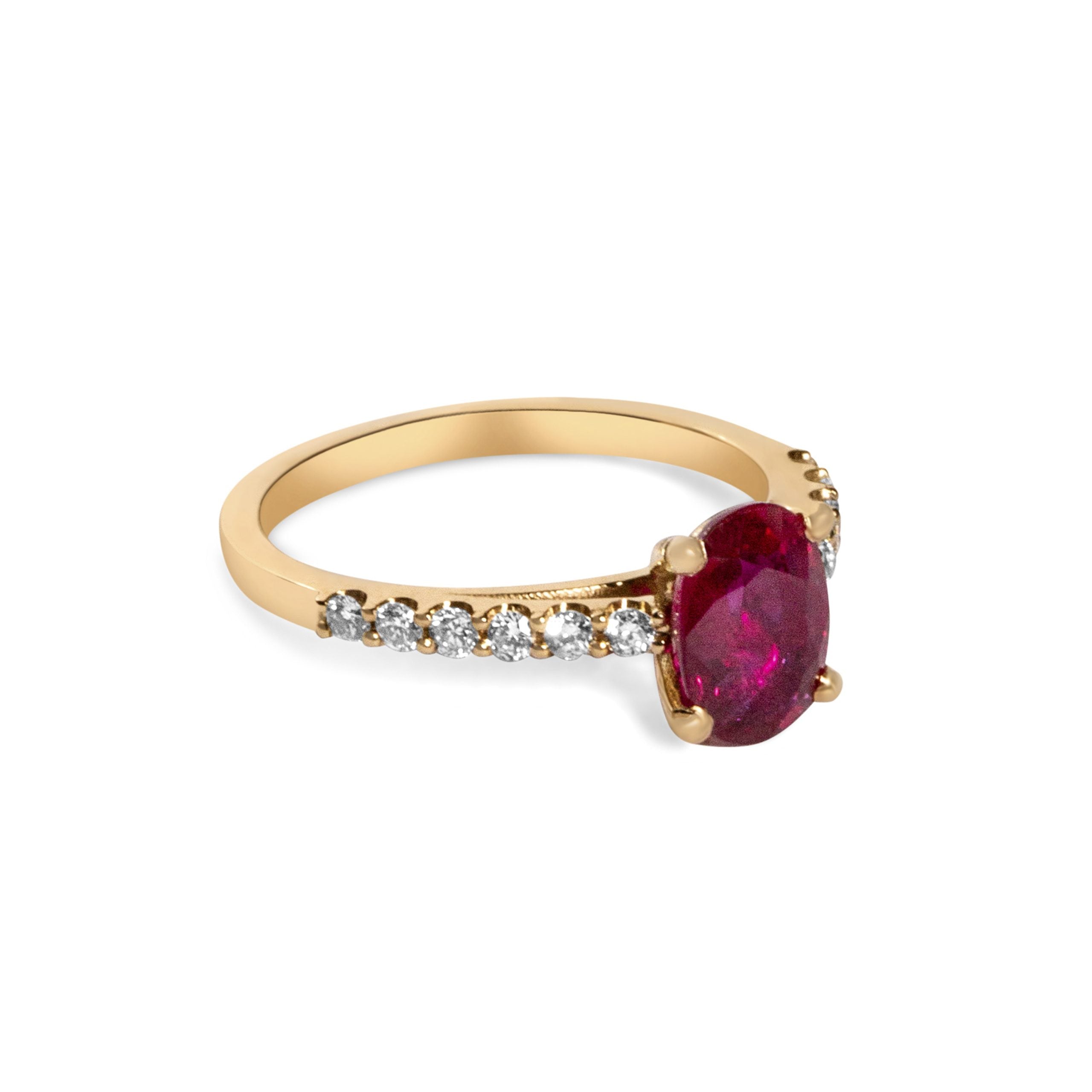 9ct Rose Gold Ladies Ruby and Diamond  Engagement Ring - 1102792 The_Diamond_box_South_Africa
