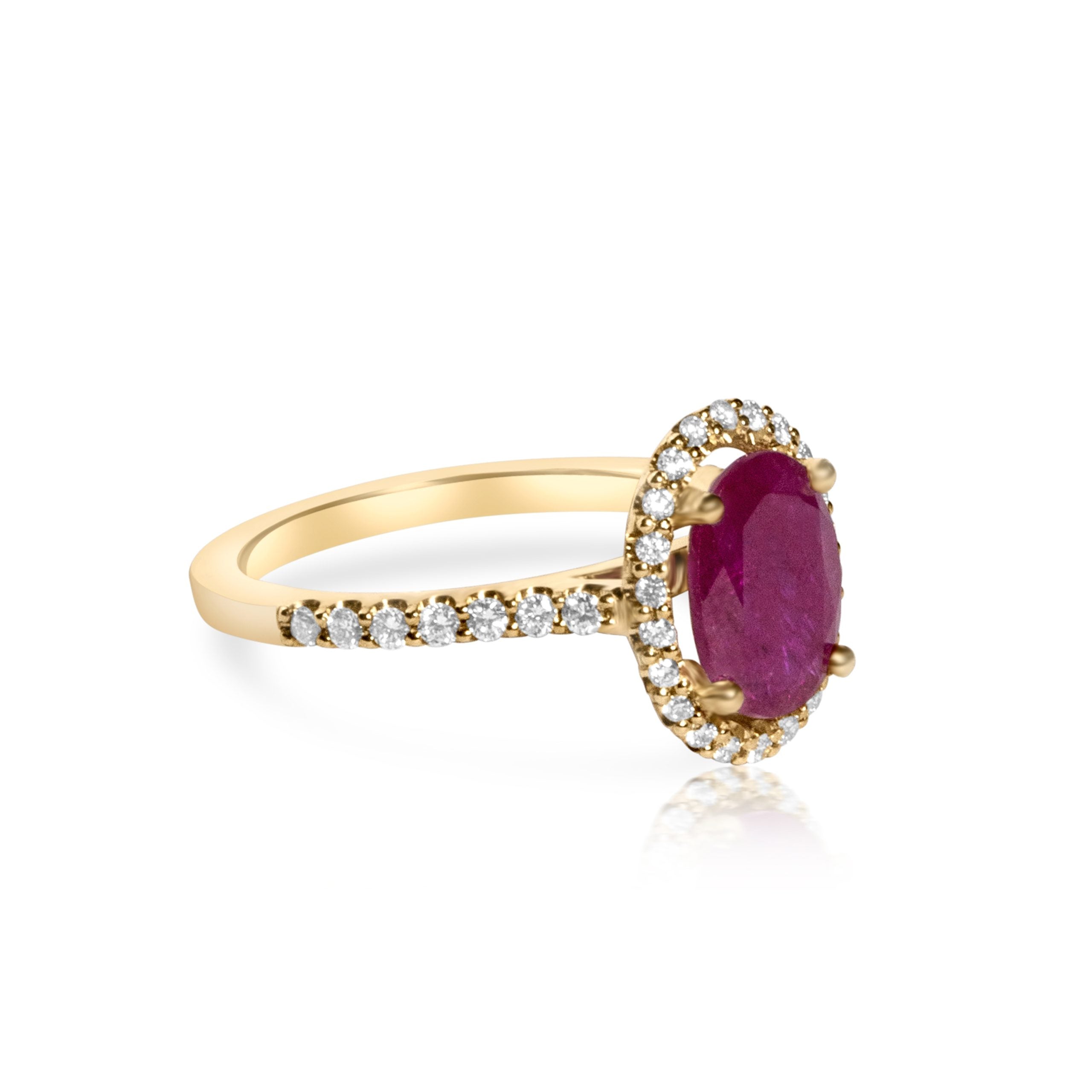 9ct Rose Gold Ladies Diamond and Ruby Engagement Ring - 1102787 The_Diamond_box_South_Africa
