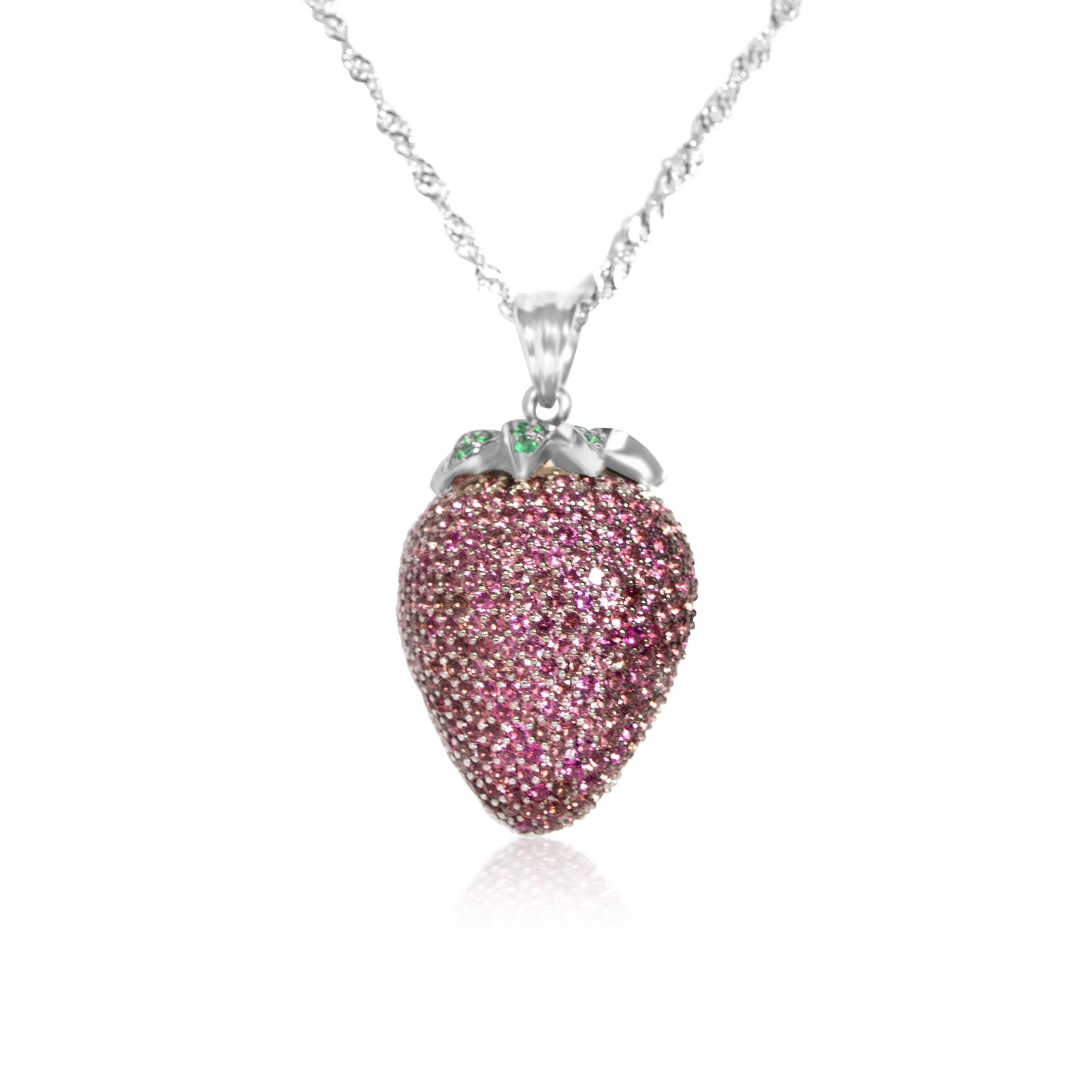 9ct White Gold Ladies Strawberry Tourmaline pendant - 1400021 The_Diamond_box_South_Africa