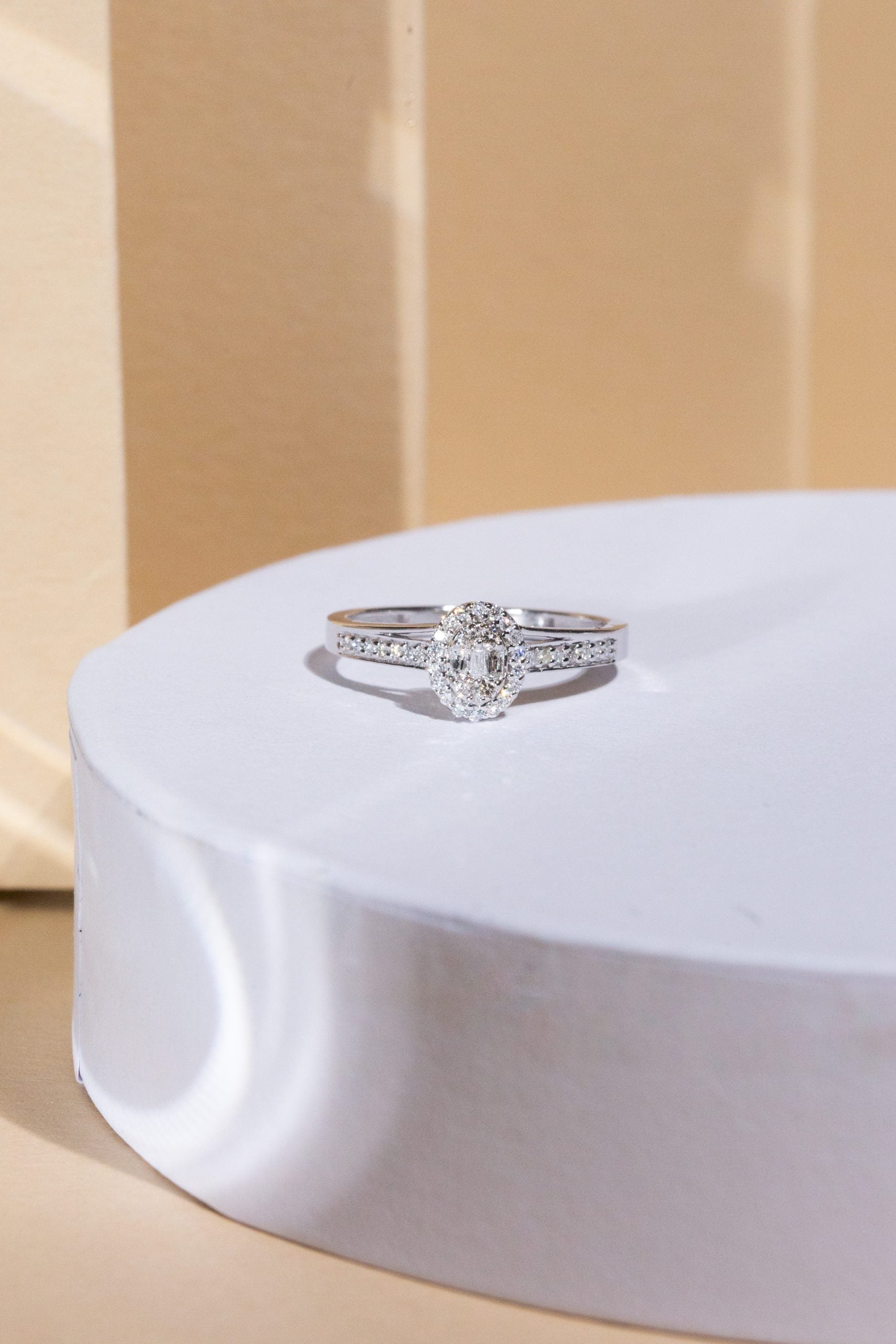 9ct White Gold Ladies Diamond  Engagement Ring - 1102278
